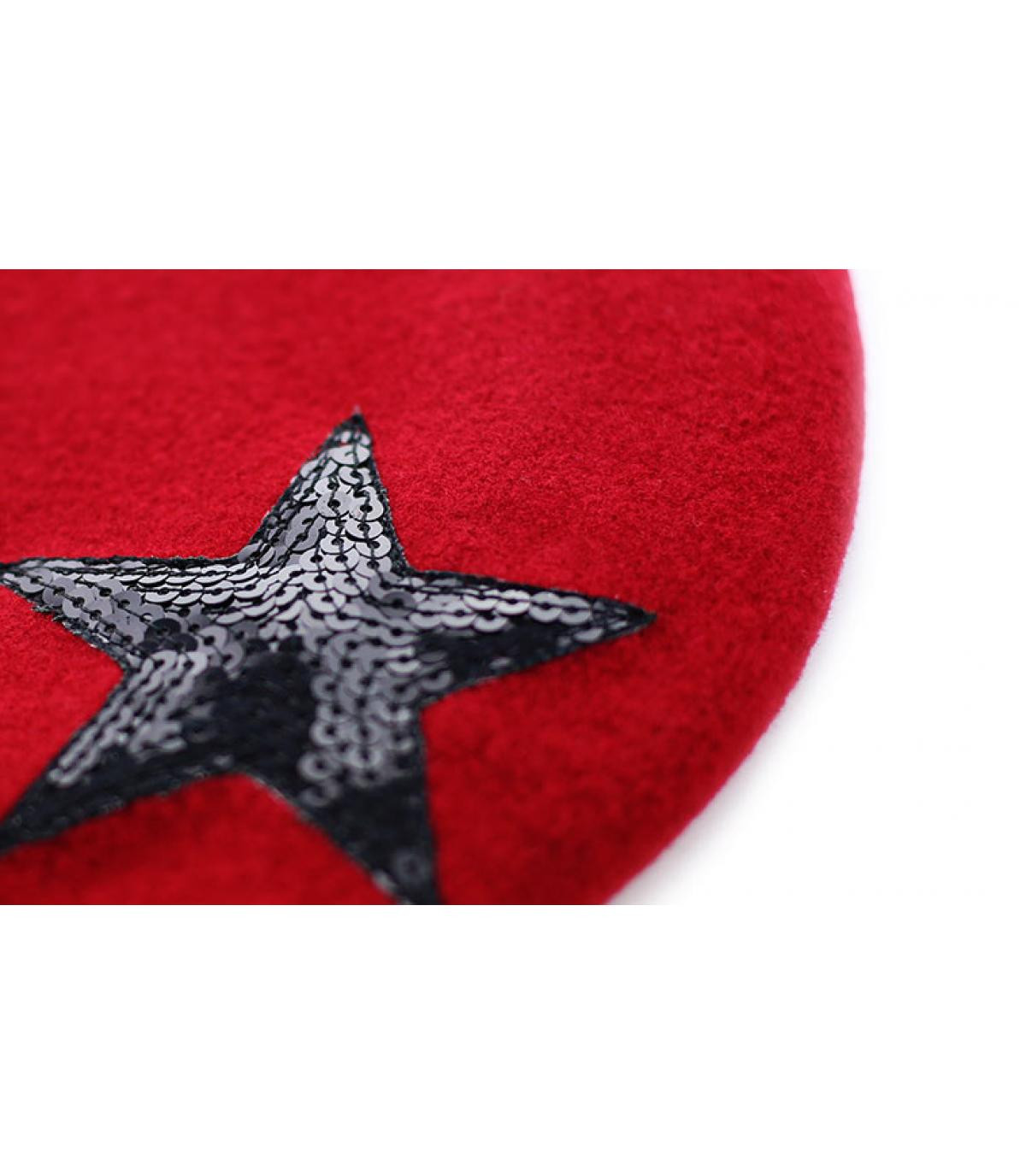 Héritage par Laulhère rode pailletten baret ster Héritage par Laulhère rode pailletten baret ster